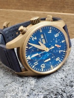 IWC Pilot Chronograph Manufacturer Bronze Blue Dial